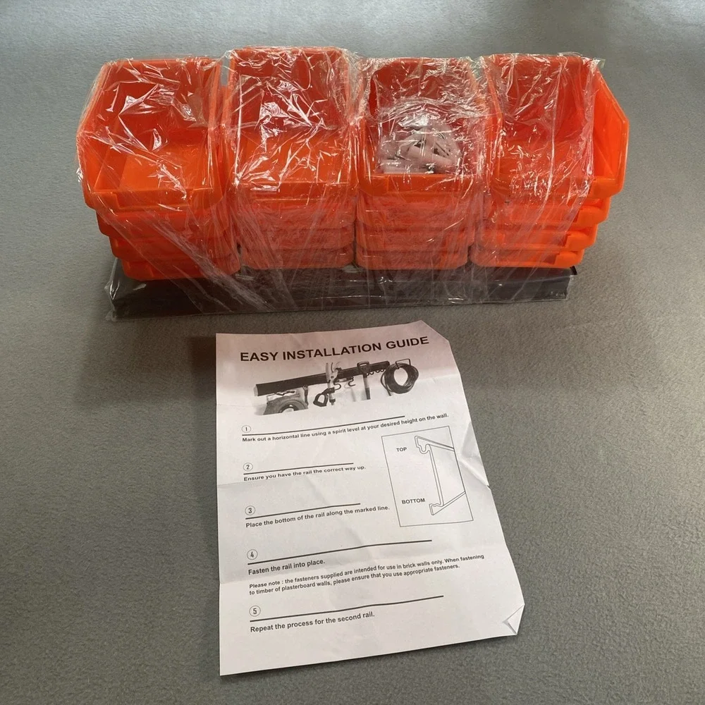 Torack Wall Mounted Storage Bins Orange 20 Pieces 6